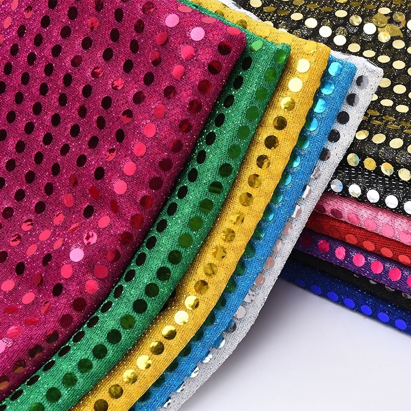 6mm亮片布料贴片婚庆背景网纱布窗帘吊片闪片珠片演出服装饰布料