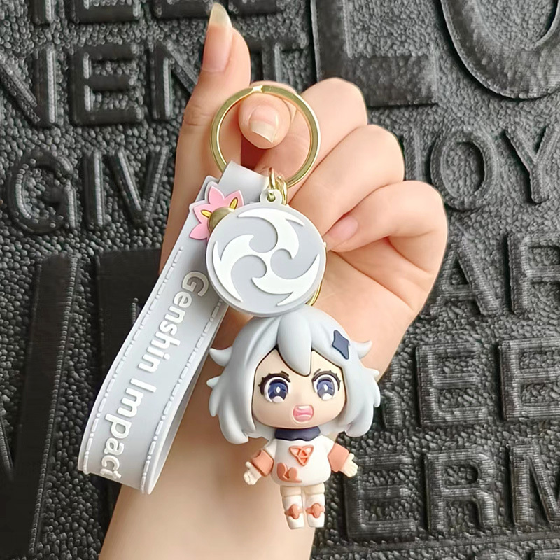 Creative Original God Peripheral Hand-Made Keychain Cute Game Character Silicone Doll Schoolbag Pendant Car Key Chain