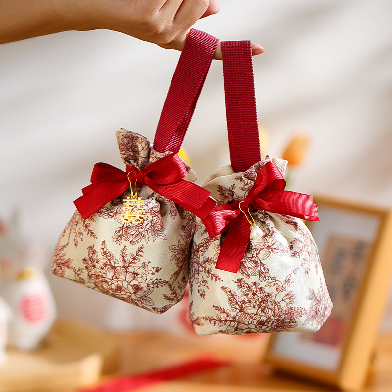 wedding 2024 new wedding candy bag hand gift box wedding wedding candies box high sense handbag packaging bag box