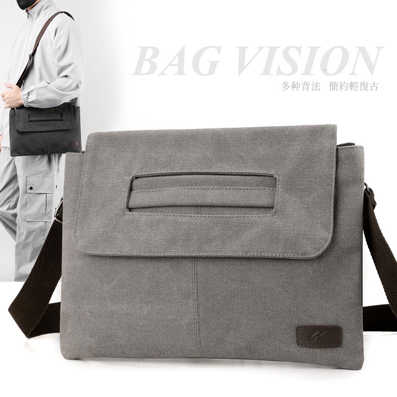2023新款男士单肩包帆布包简约质感斜挎包百搭通勤外贸大空间实用