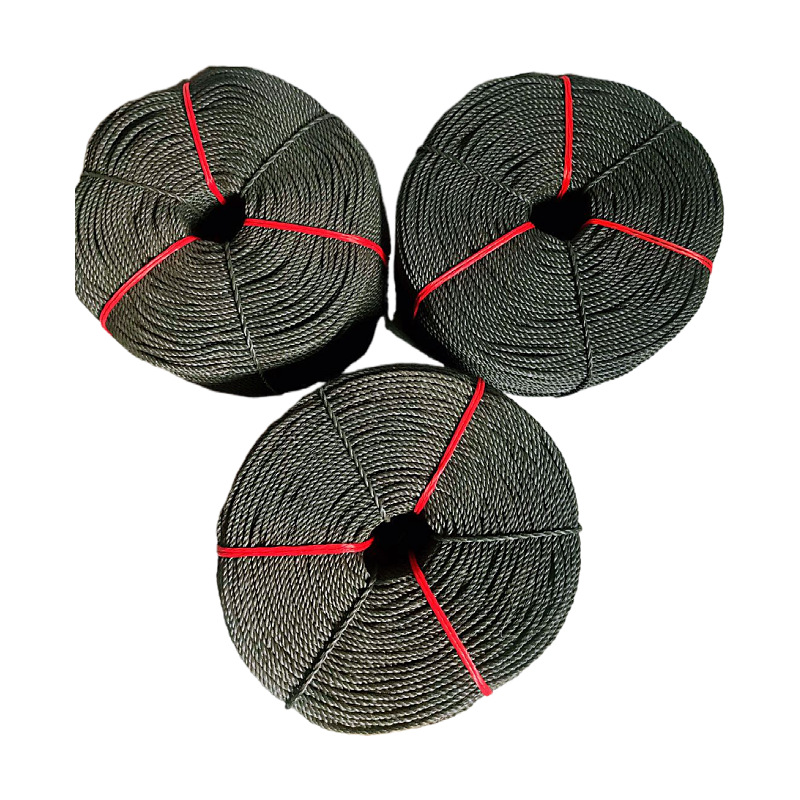 黑色塑料胶丝绳三股绳 pe黑色胶丝绳绑车绳绑帆布绳广告绳尼龙绳