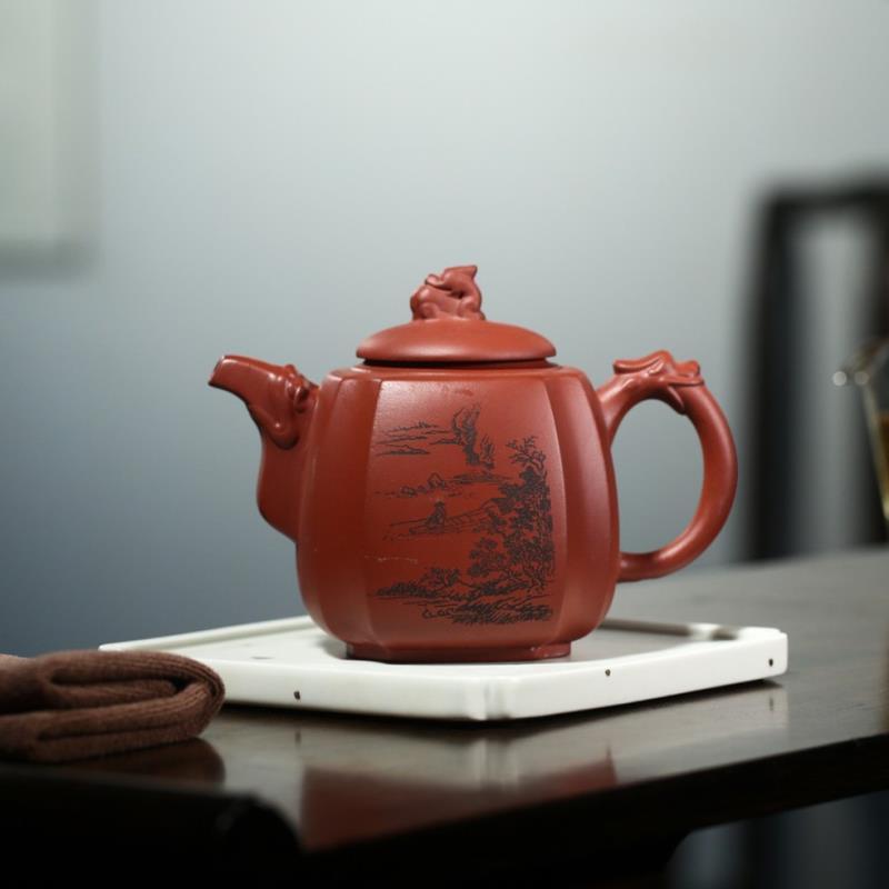 姜礼明红青泥高龙尊壶