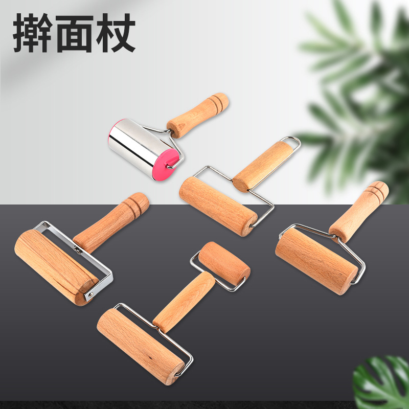 Hz415 Roller Manual Rolling Pin Mini Roller Rolling Machine Fondant Rolling Pin Dumpling Wrapper Flour Beech