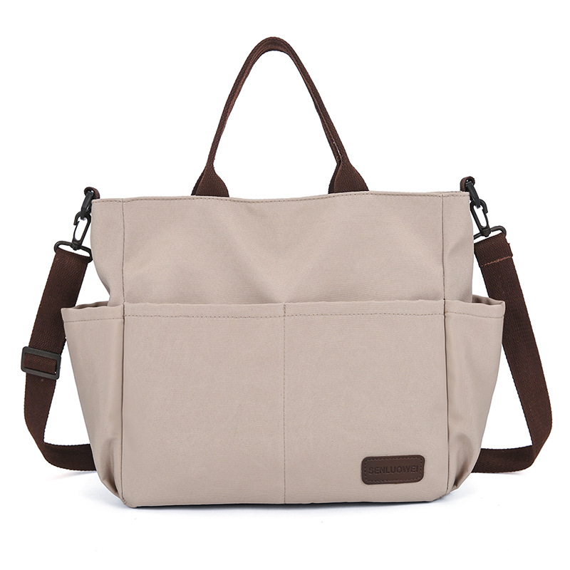 Large Capacity Women's Bag 2023 New Canvas Bag Women's Bag Commuter Hand-Carrying Bag Versatile Simple Shoulder Messenger Bag