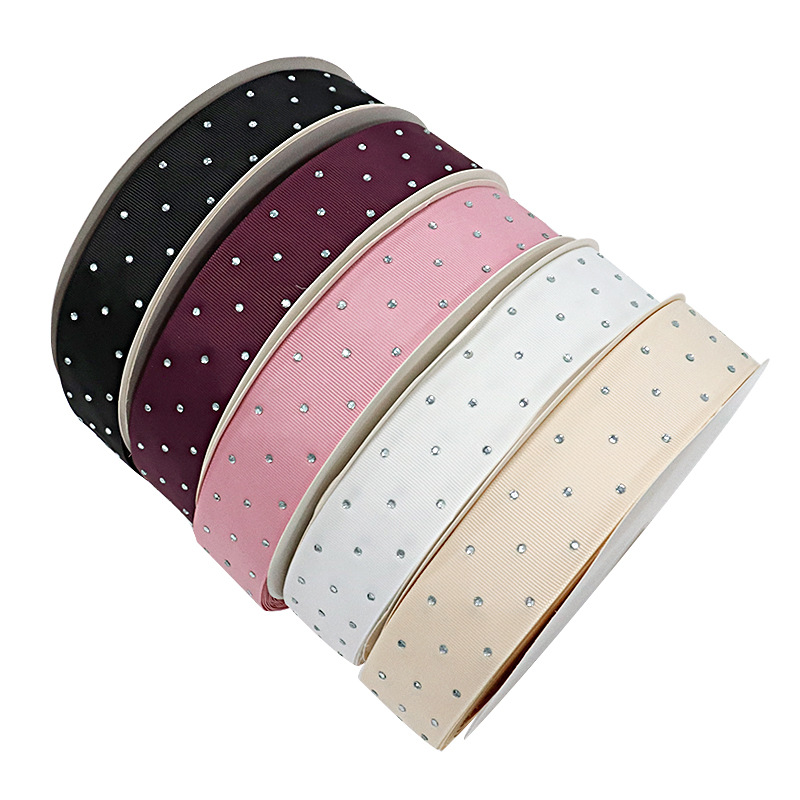 Spot Goods 3.8cm Ribbed Band Hot Drilling Handmade DIY Silk Ribbon Webbing Baji Tuo Cross-Border Bow Decoration Accessories