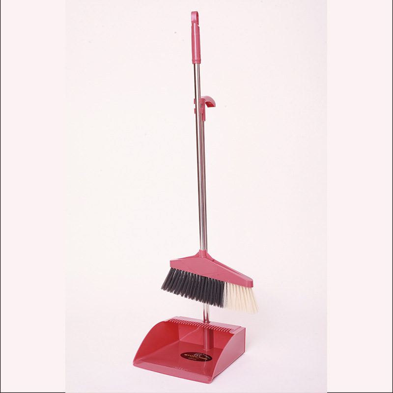 Household Soft Hair Broom Dustpan Set Plastic Broom Stainless Steel Rod Cleaning Sweeping Broom Dustpan Combination