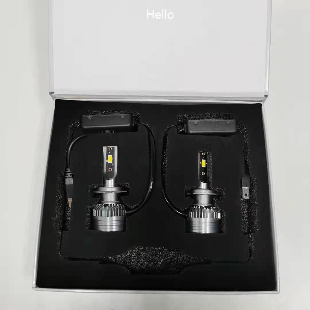 h11汽车led大灯灯泡 全型号风扇主动散热车灯改装升级三色