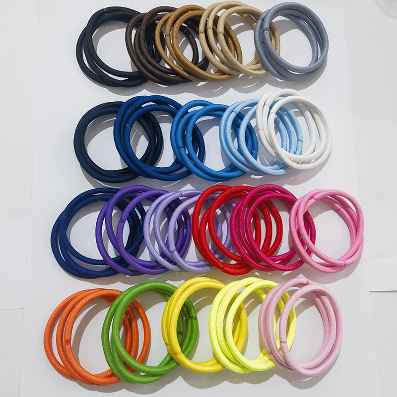 cross-border color bold highly elastic rubber band hair band no deformation not easy to break hairtie hair rope base basic style
