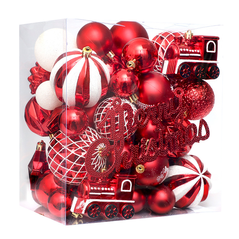 Cross-Border Christmas Decorations 65 Painted Christmas Ball Set Ornaments Christmas Tree Decoration Set Pendant