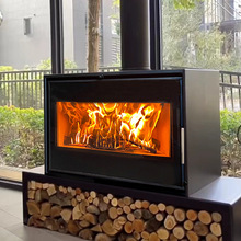 真火壁炉燃木柴火炉家用现代简约钢板别墅民宿取暖欧美式壁炉