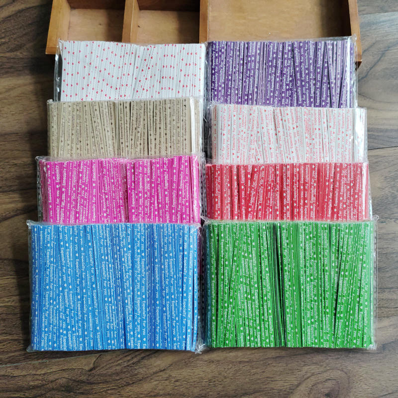 牛皮纸质扎丝烘焙包装面包袋封口扎带100根10厘米彩色棒棒糖扎丝