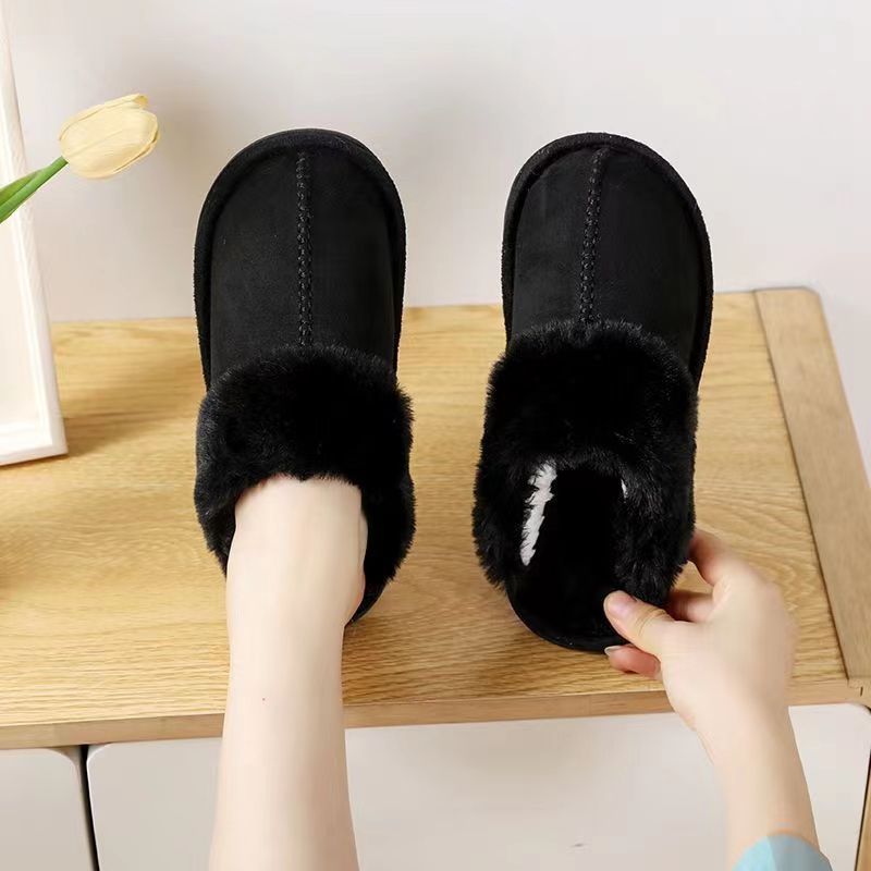 2023 New Cotton Slippers Men and Women Couple Models Thick Bottom Autumn and Winter Fleece-Lined Outer Wear Students Lightweight Comfortable Cotton Slippers