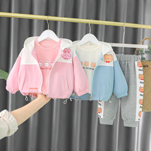 男童装秋款装婴儿童小孩衣服女宝宝秋装0-1-2-3岁卡通外套三件套