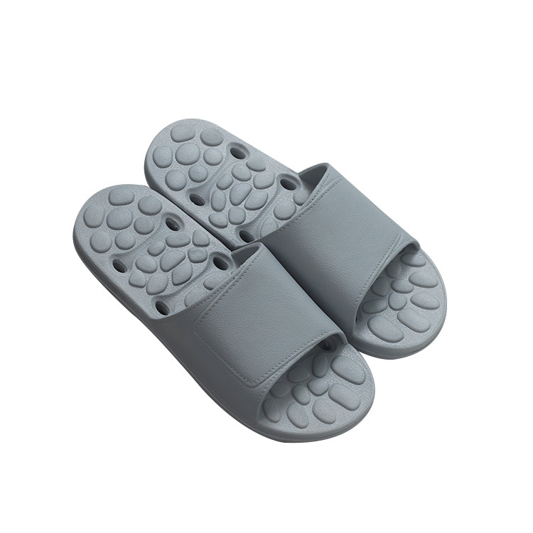 New Bathroom Slippers Summer Couple Household Home Bathroom Slippers Leaking Men's and Women's Slippers Stone Pattern Massage Footbed