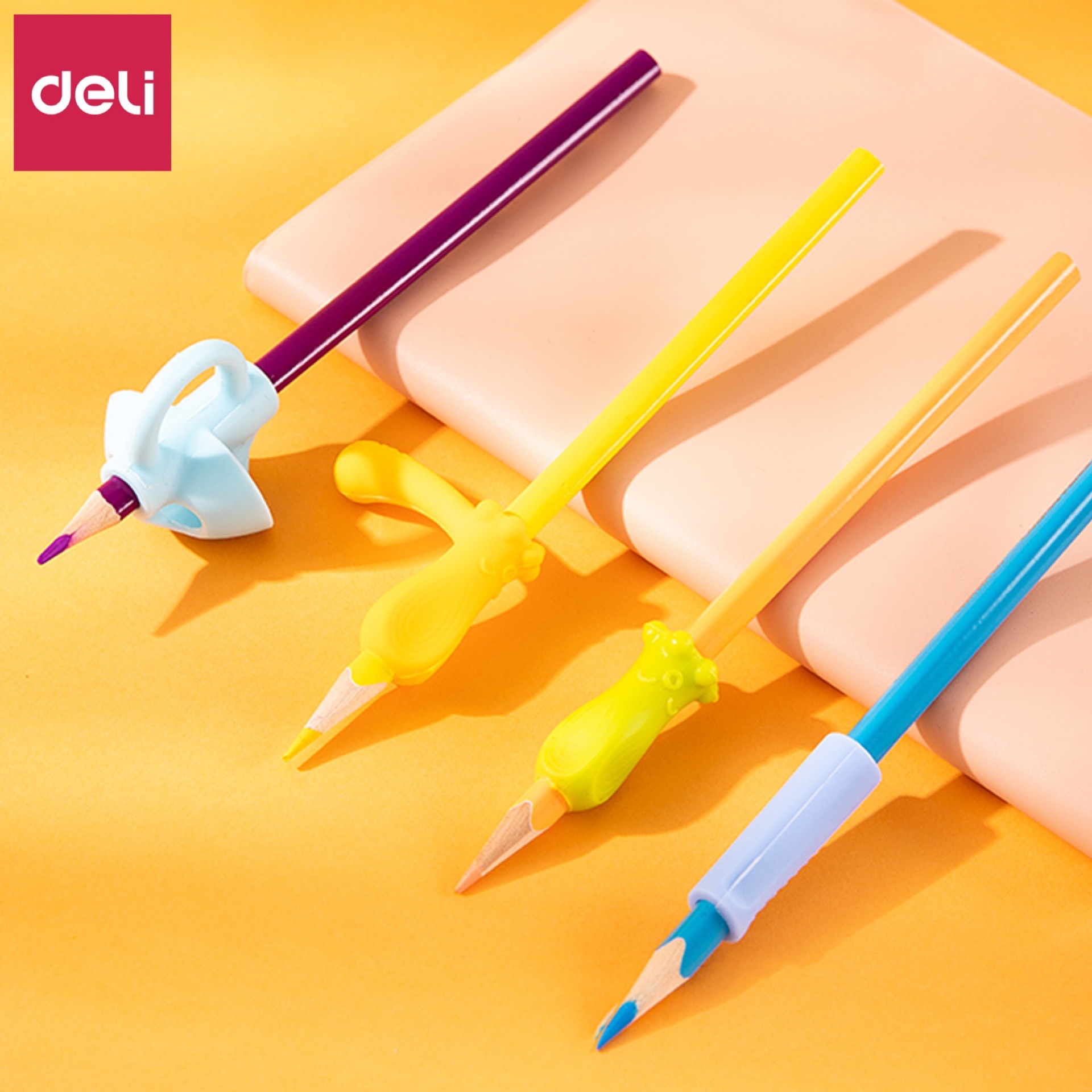 得力6935769358握笔器学生矫正握笔姿势抓笔器铅笔软胶保护套