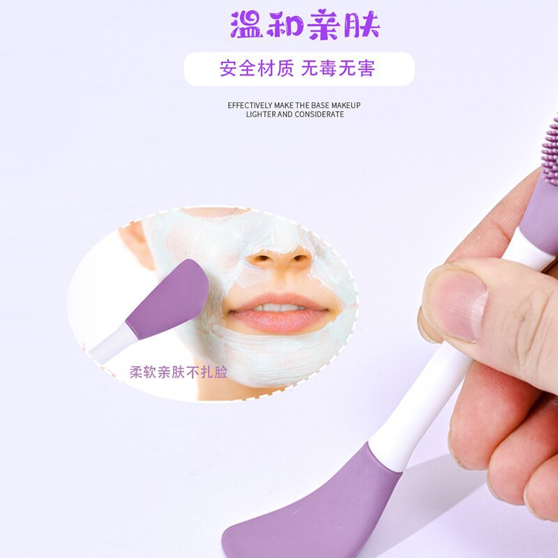 Double-Headed Facial Treatment Brush Silicone Face Brush Clay Mask Special Scraper Apply Beauty Salon Rag Facial Brush Cleaning Tools