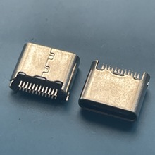 短体5.8夹板USB TypeC母座 双排24pin插座 夹板0.8/1.0 带外壳脚