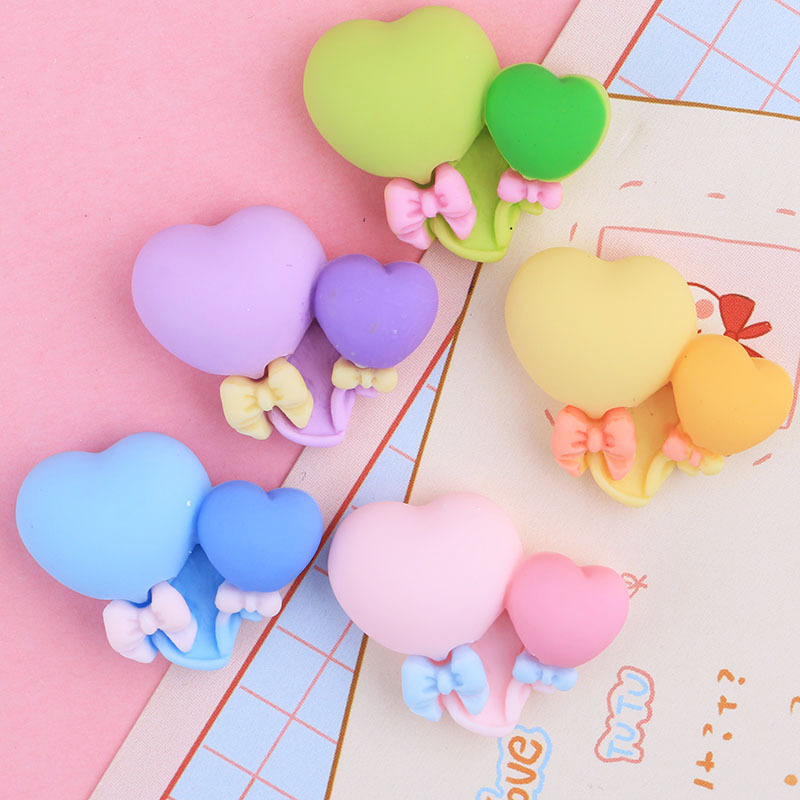 Double Color Balloon Bow Cream Glue DIY Homemade Phone Case Material Package Resin Accessories Barrettes Headband Decoration