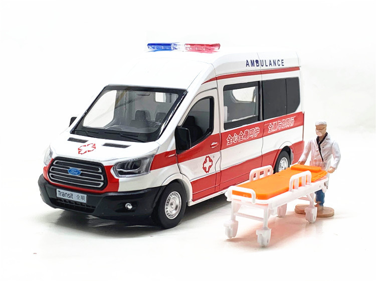 彩珀福特全顺120救护车合金模型车 仿真急救车儿童礼物玩具车60