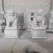 厂家门口摆放石雕动物狮子花岗岩银行公园景区四合院迎宾北京狮