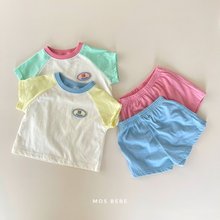 韩版童装儿童短袖套装夏天女宝宝衣服婴童撞色两件套婴儿纯棉夏装