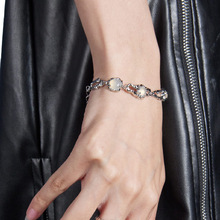 钛钢小众设计感月光石拼接手链感冷淡风白玛瑙宝石串珠手环女