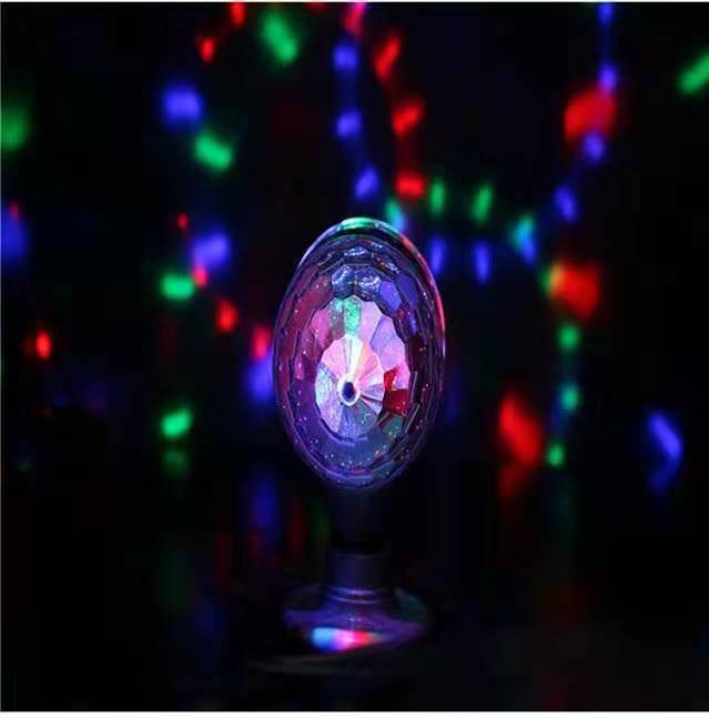 蹦迪彩灯魔球灯ktv舞台婚庆灯双头小魔球360旋转舞厅酒吧装饰灯彩