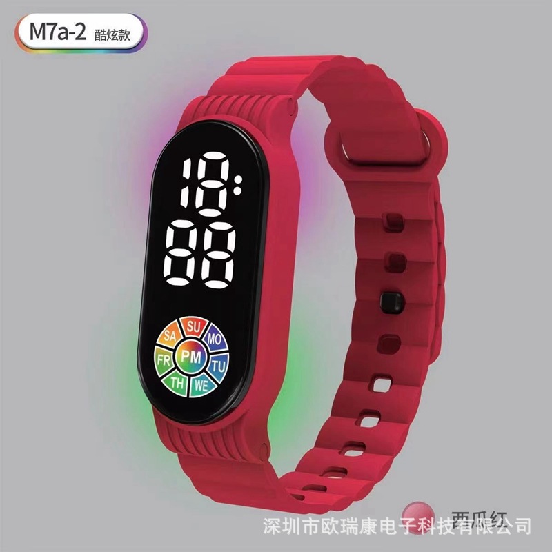 New LED Backlit Electronic Watch Bracelet M7a-2 Student Sports Ins Style Factory Source Spot