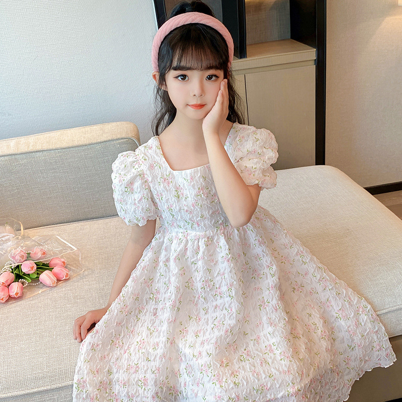 女童夏装连衣裙2023新款韩版洋气儿童碎花裙子夏季大童女孩公主裙