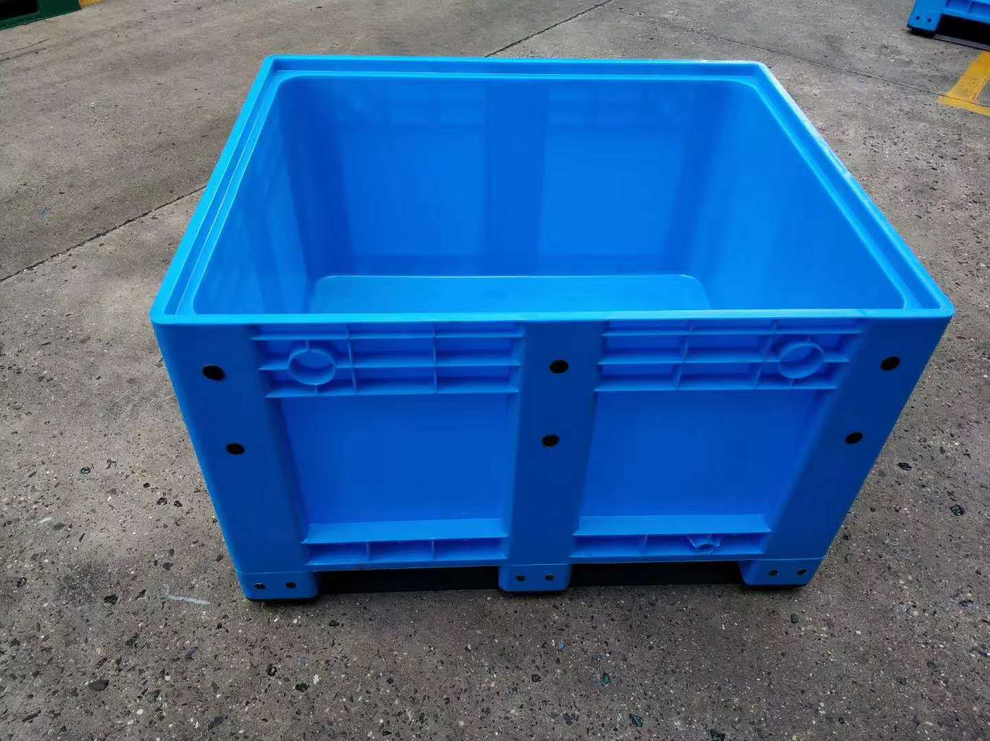 大型1210封闭卡板箱底部托盘密封型带盖周转箱折叠加厚网格塑料箱