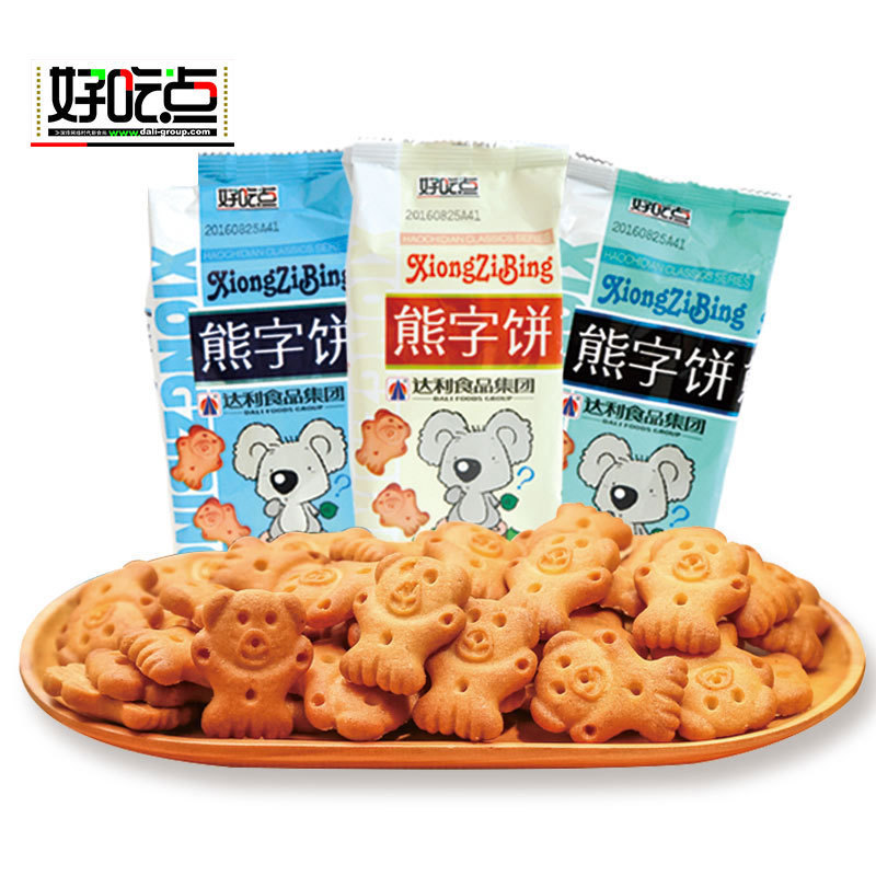 达利园好吃点熊字饼干115g手指饼卡通饼休闲零食超市食品大批发