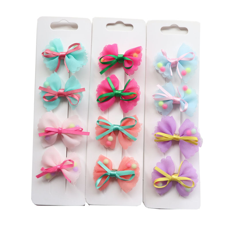 Japanese and Korean Children's Bow Barrettes Cute Girl Side Clip Hair Accessories Little Girl Headdress Baby Hair Clip Suit