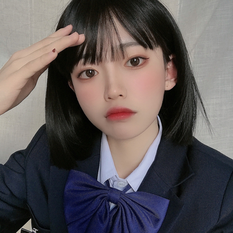 jk假发女齐刘海短直发bobo头学生圆脸自然化纤头套女新品推荐现货