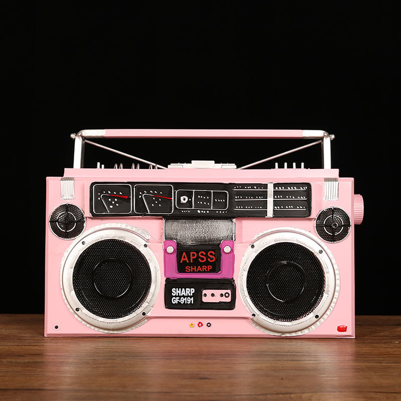 年代复古怀旧老式铁艺收音机模型装饰摆件拍照道具老物件装饰品