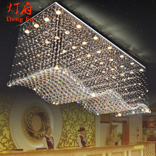 吊线水晶灯长方形客厅餐厅吸顶灯酒店工程售楼大厅吧台创意简约灯