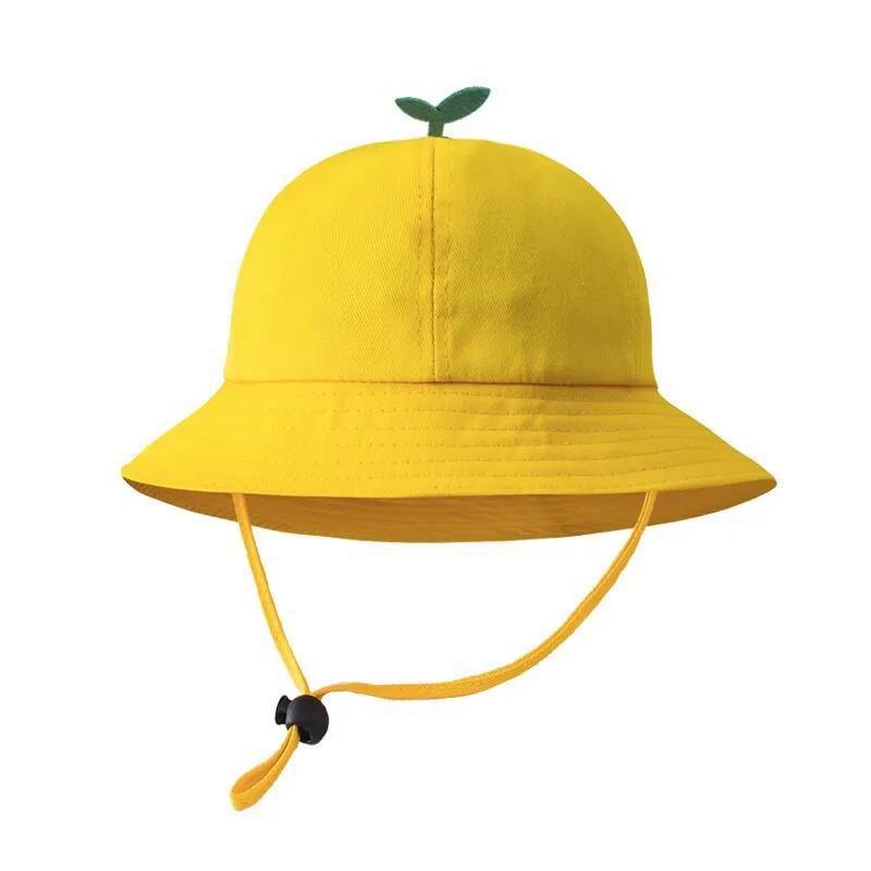 Spring New Children's Bucket Hat Sun Protection Sun-Proof Basin Hat Korean Style Fashionable Outdoor Leisure Yellow Cap Kindergarten Hat