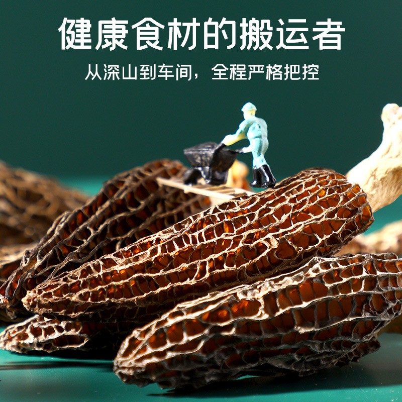 头茬云南羊肚菌干货500g新鲜牛肚菌礼盒官方旗舰店汤料包 图片_高清