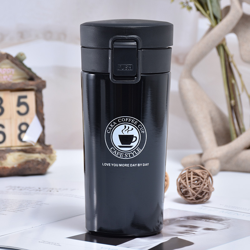 Foreign Trade Popular Style New Solid Color 304 Stainless Steel Bounce Cover Office Coffee Cup Thermos Cup Tumbler Manufacturer