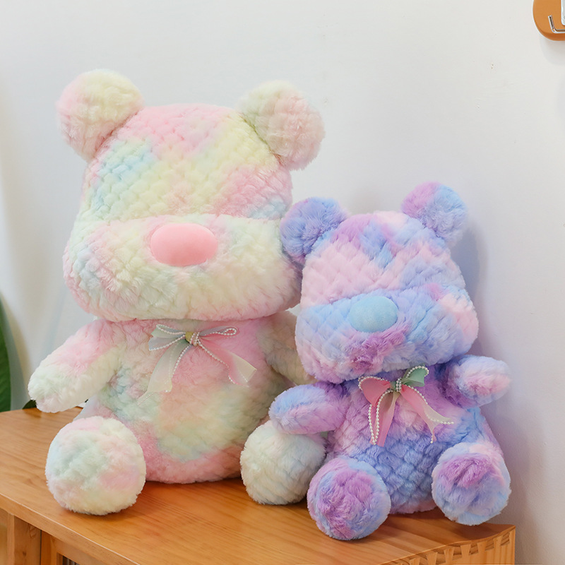 网红潮玩暴力炫彩熊泰迪熊公仔毛绒玩具卡通玩偶陪睡抱枕生日礼物
