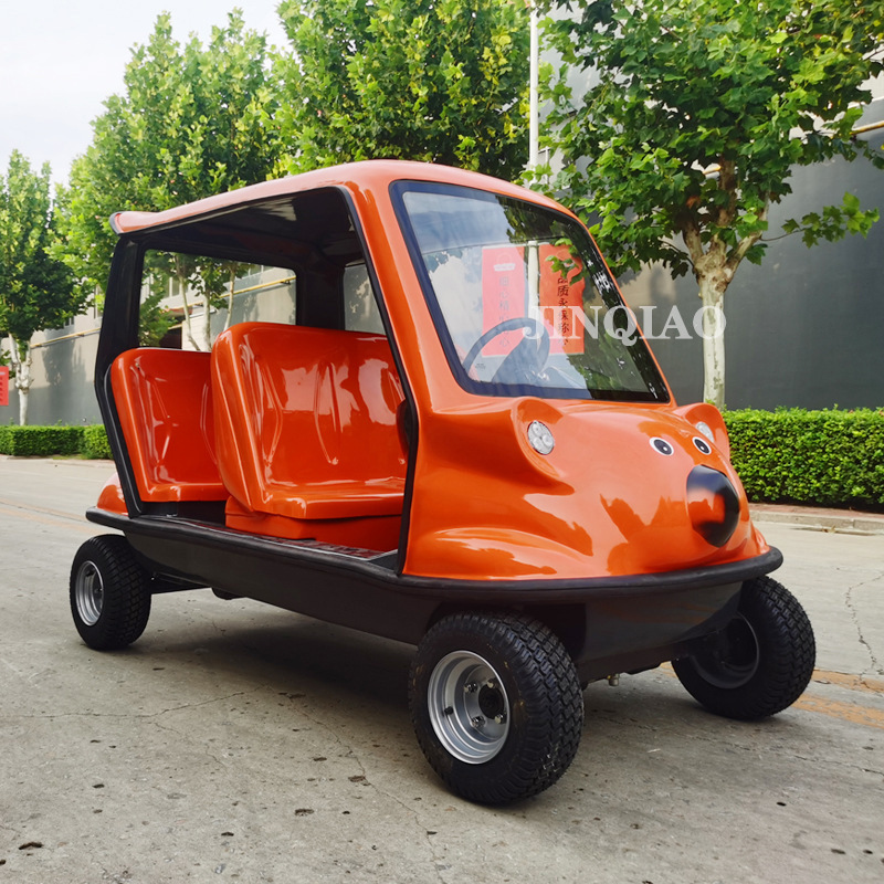 四座景区卡通观光代步车扫码四轮电动车公园游览亲子休闲代步车
