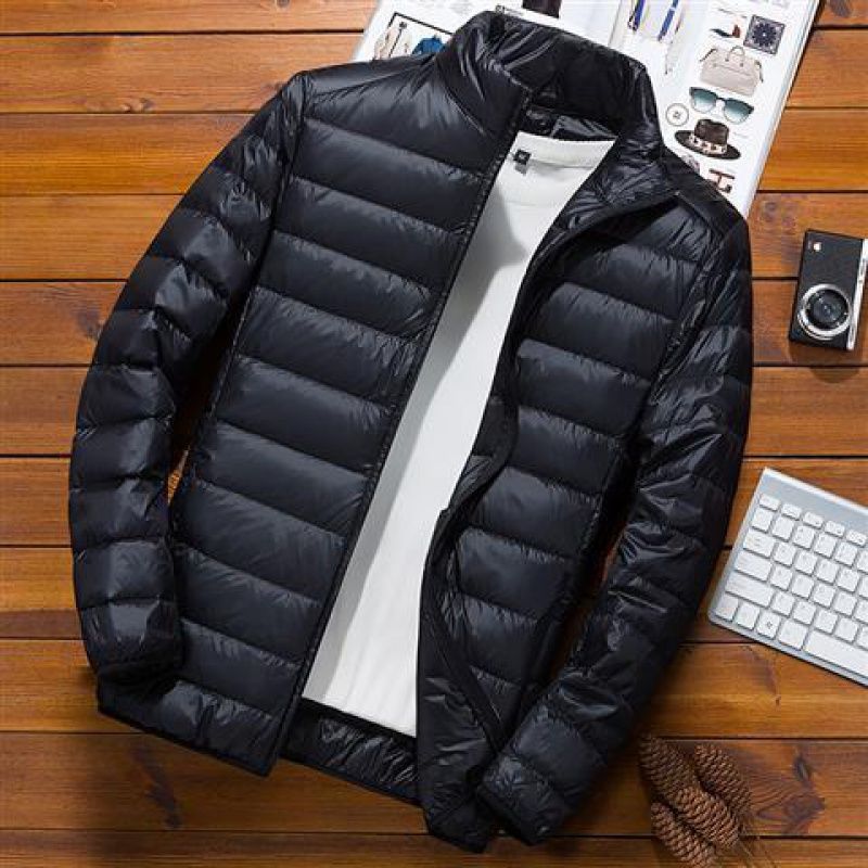 Lightweight down Jacket Men's Standing Collar plus Size Slim Thin Lightweight Youth Short Jacket Men's Fashion Men's Fashion 530