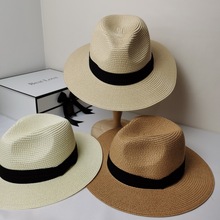 巴拿马草帽男女夏季遮阳帽透气可折叠帽子爵士帽英伦礼帽中性帽子