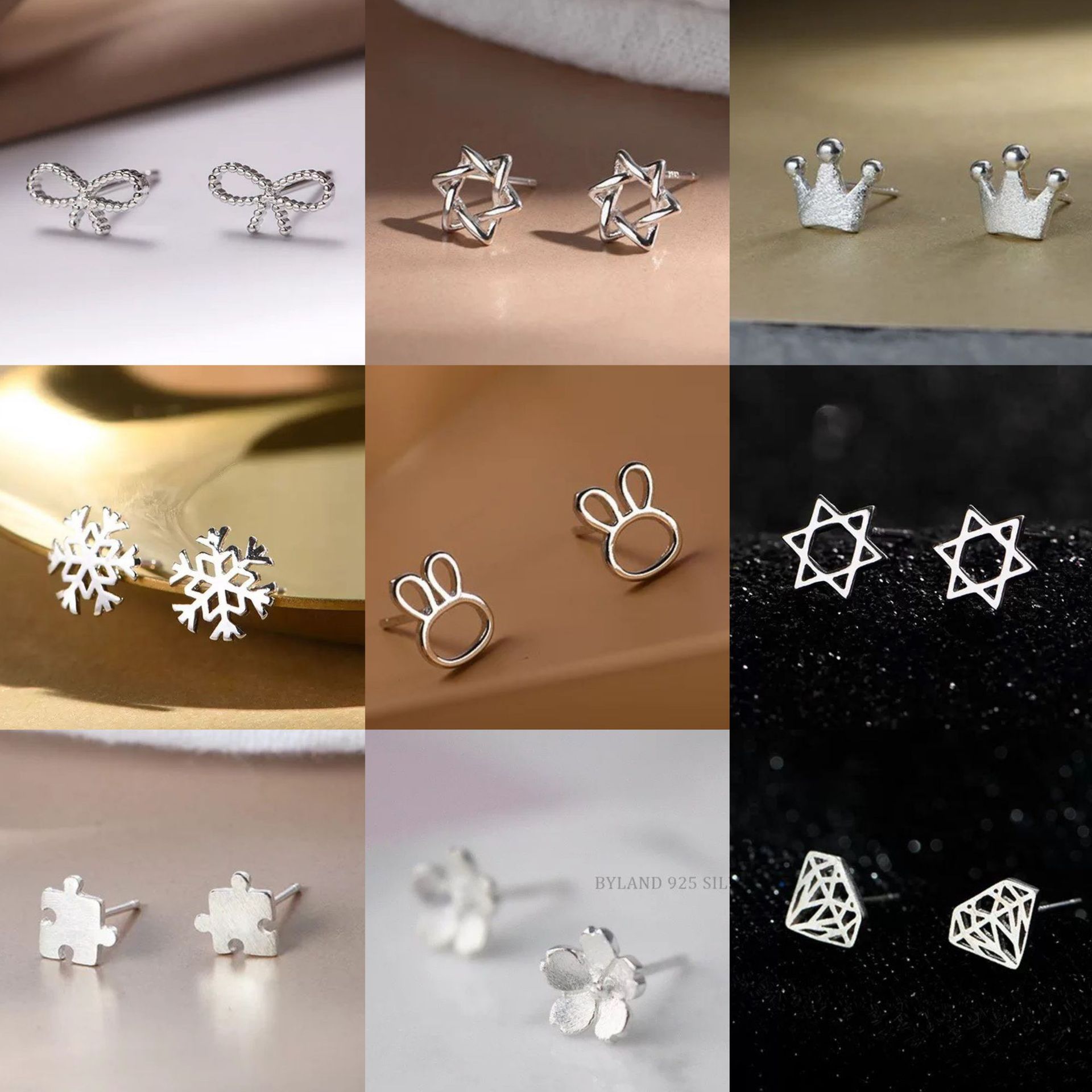 925 Silver Stud Earrings for Female Students Minority Simple Design High-Grade Earrings 2023 New Trendy Ins Style Earrings