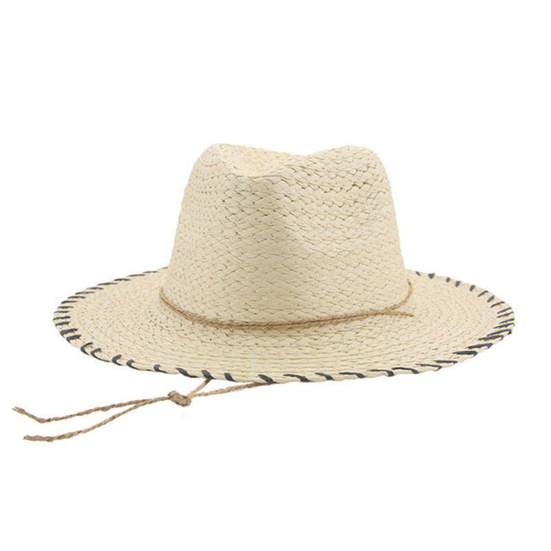 Ins Imitation Raffia Hat Women's Summer Foldable Beach Hat Face-Covering Sun-Shade Hat Bow Sun Hat