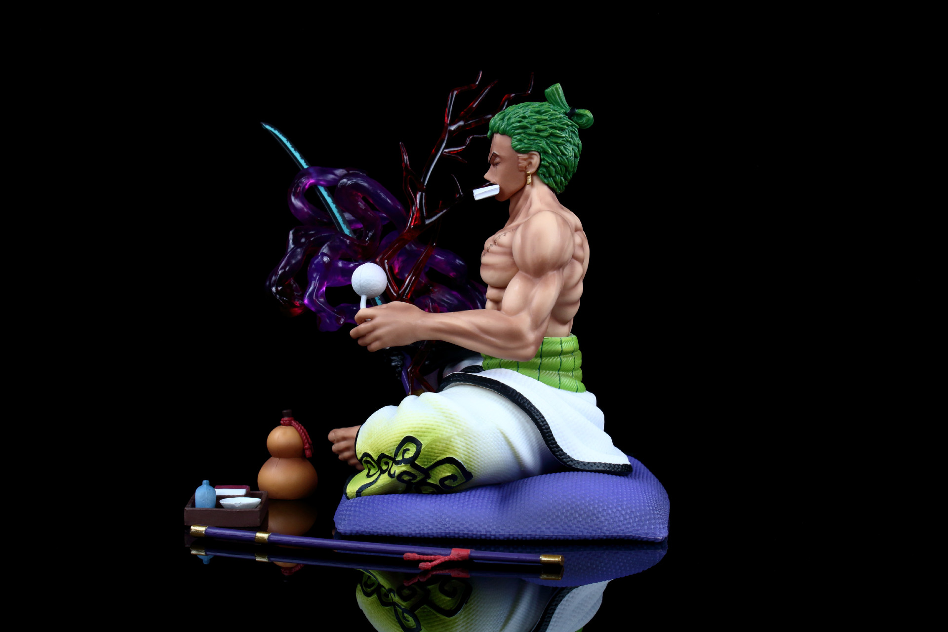 海贼王gk 和之国和服 鬼岛阎魔 索隆坐姿擦刀场景手办景品雕像