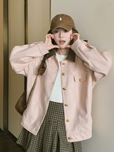 粉色棒球服外套女春秋2024新款美式小个子甜美减龄飞行员短款夹克