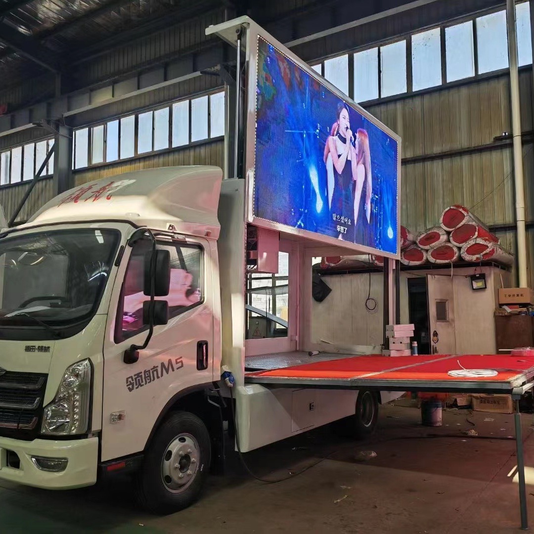 国六全新led广告车全自动led流动舞台车户外演出车-阿里巴巴