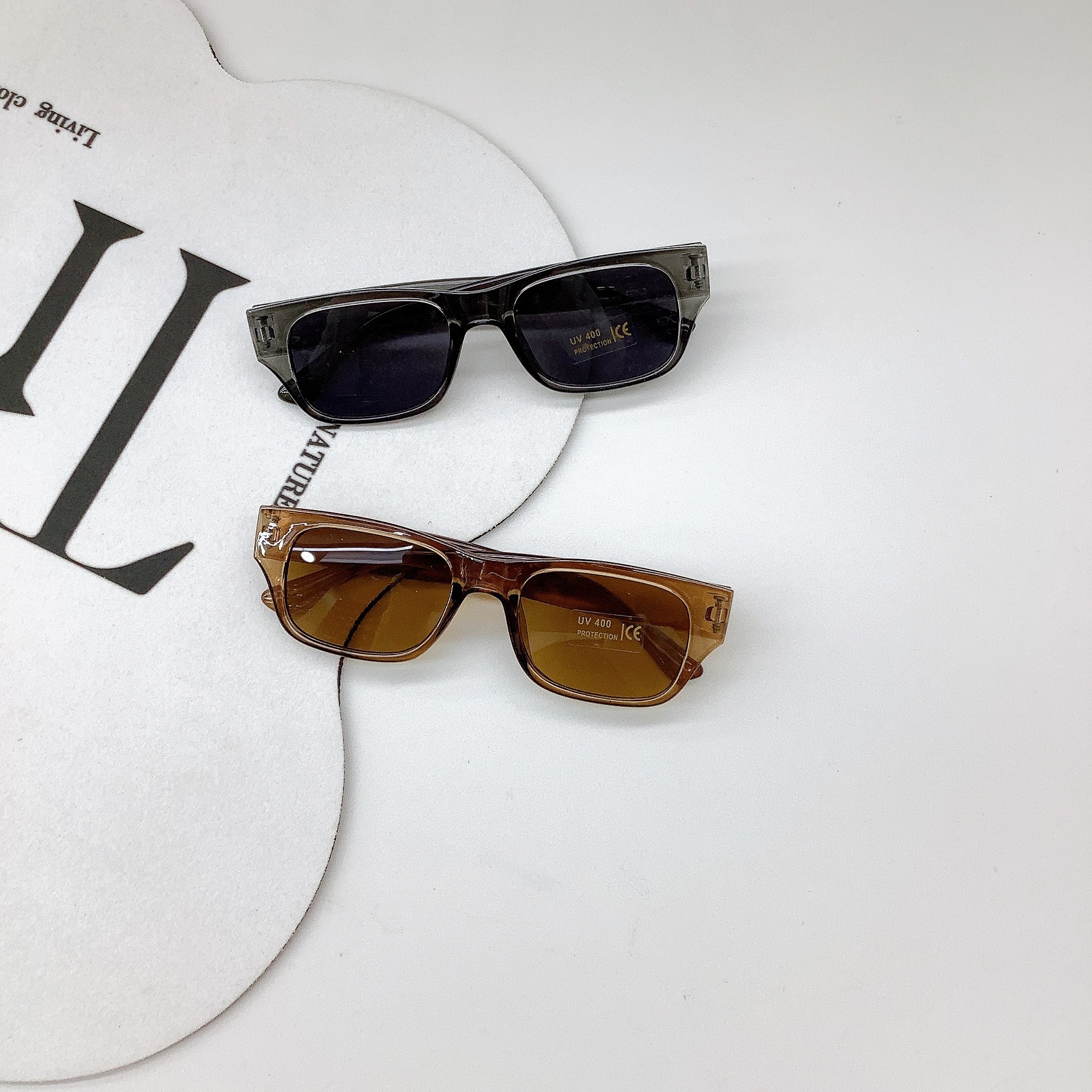 New Fashion Kids Sunglasses Retro Cute Box Trend Sun Shade Concave Shape Baby Sunglasses Eye Protection Glasses