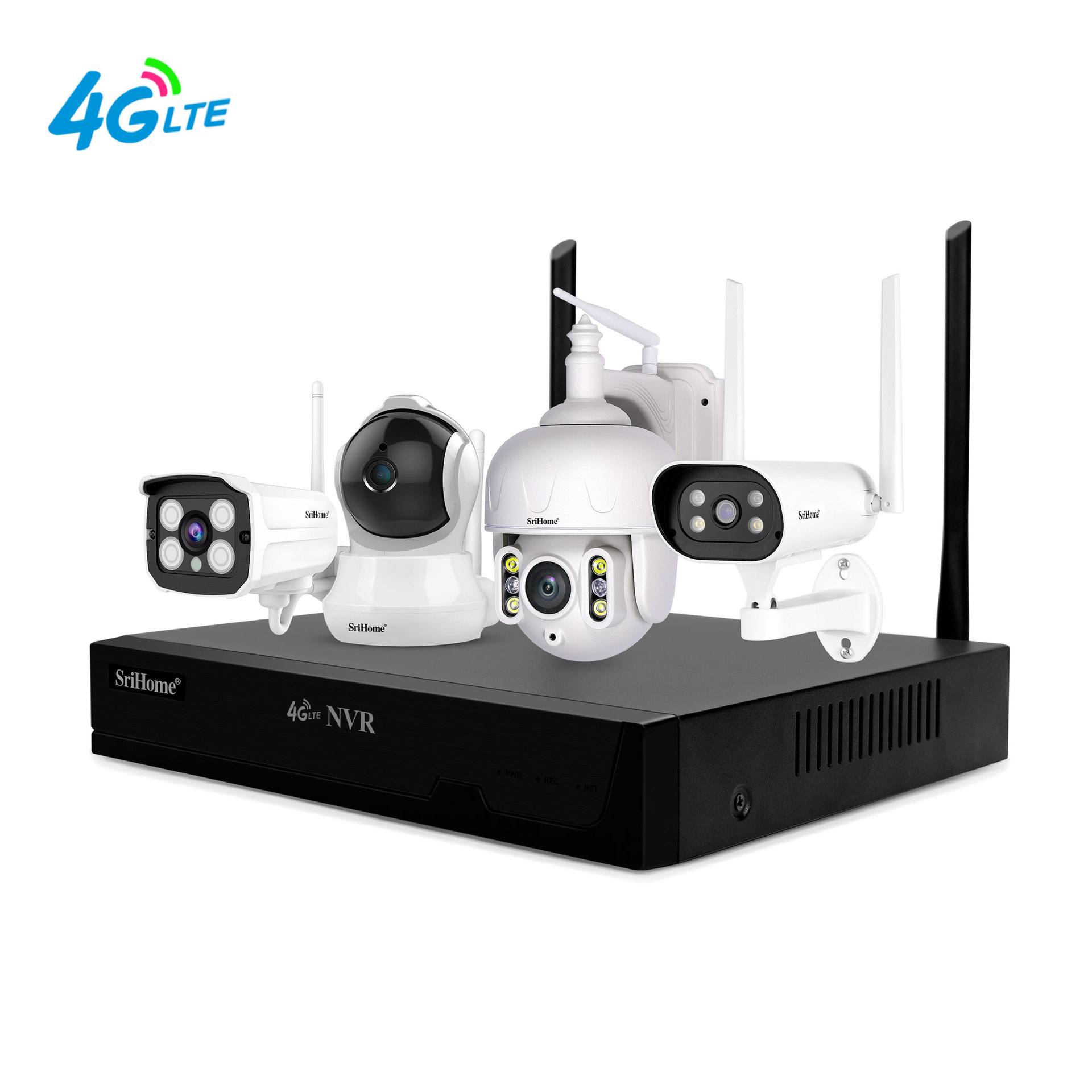 srihome16路4g全网通硬盘录像机4k网络高清智能nvr监控主机