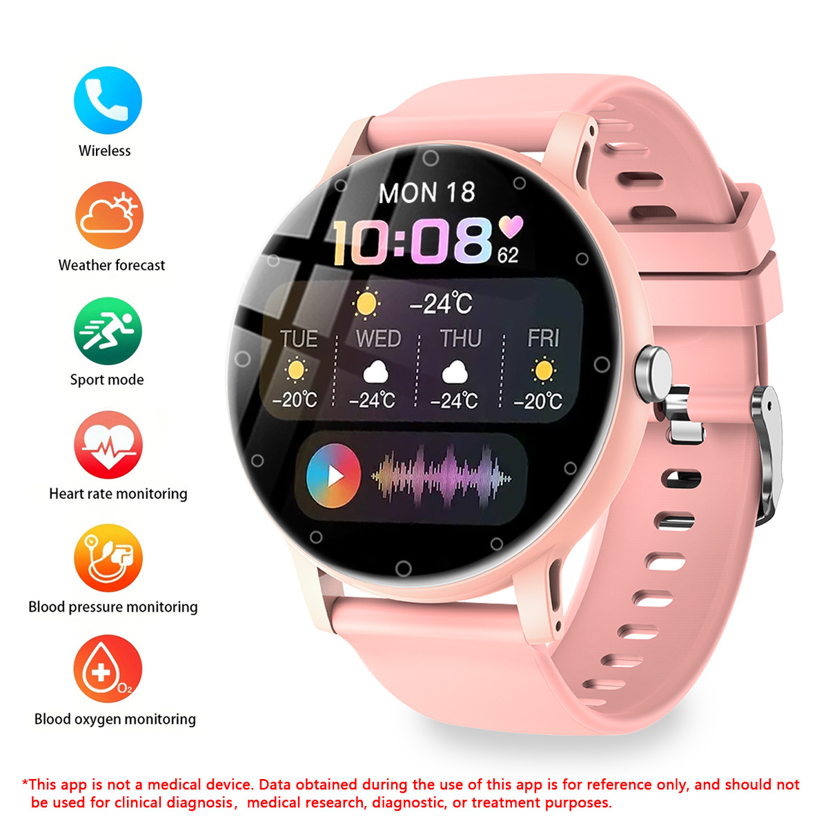 39寸tft高清圆盘心率运动计步蓝牙通话手环-阿里巴巴